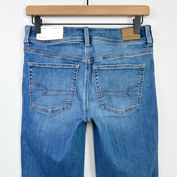 American Eagle Kick Boot Low Rise Bright Indigo Jeans NWT - Picture 4 of 12